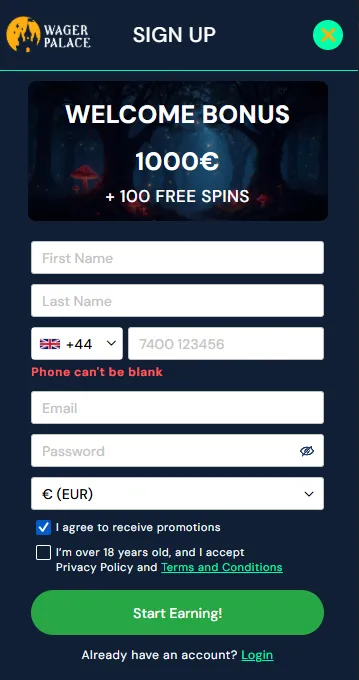 wagerpalace casino sign up